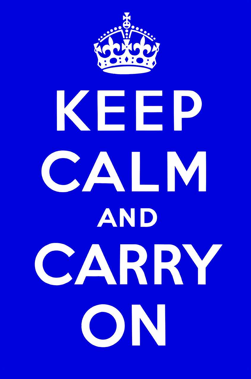 Keep Calm Royal Blue Vintage Metal Sign