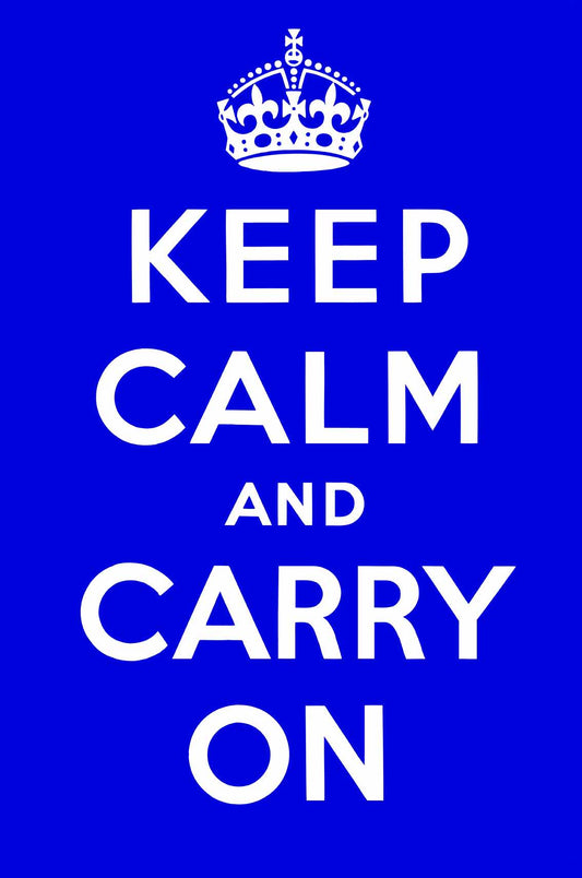Keep Calm Royal Blue Vintage Metal Sign