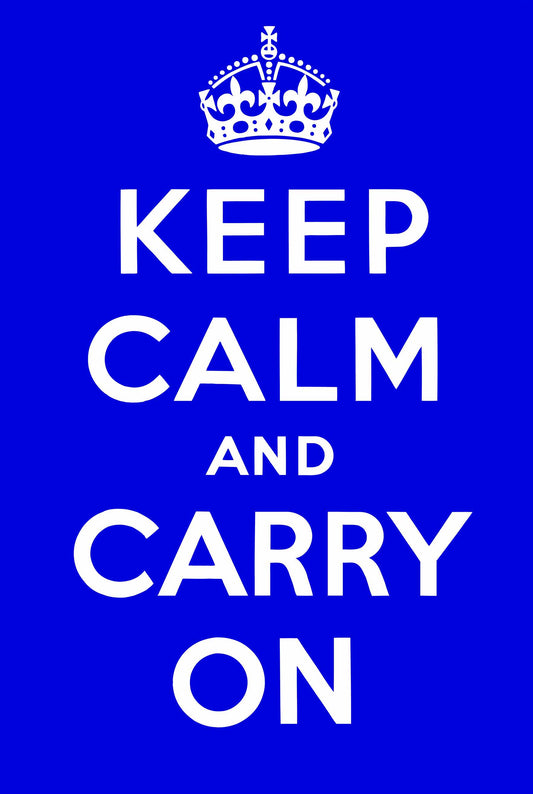 Keep Calm Royal Blue Vintage Metal Sign