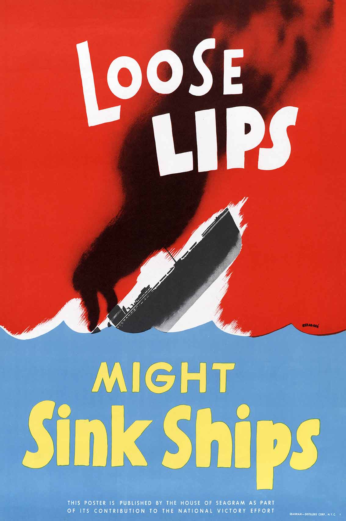 Loose Lips Vintage Metal Sign