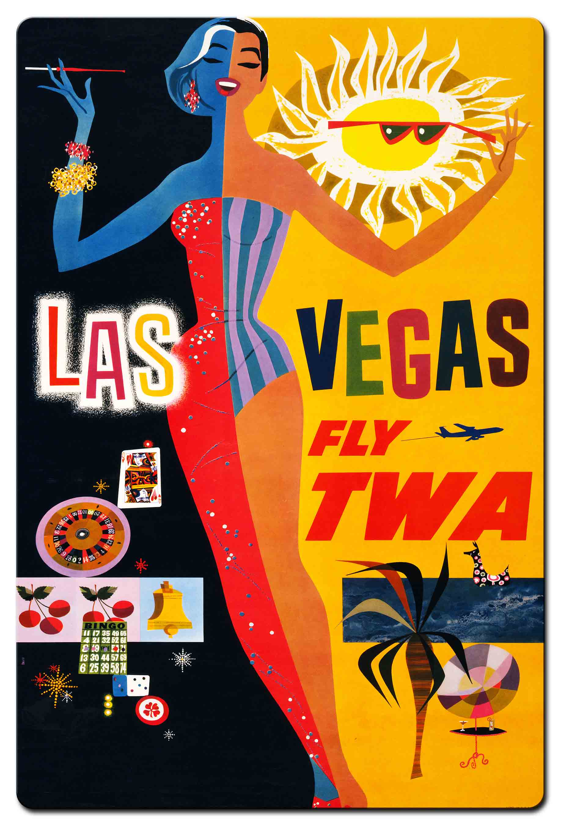 Las Vegas Fly TWA 24 X 36 vintage metal sign