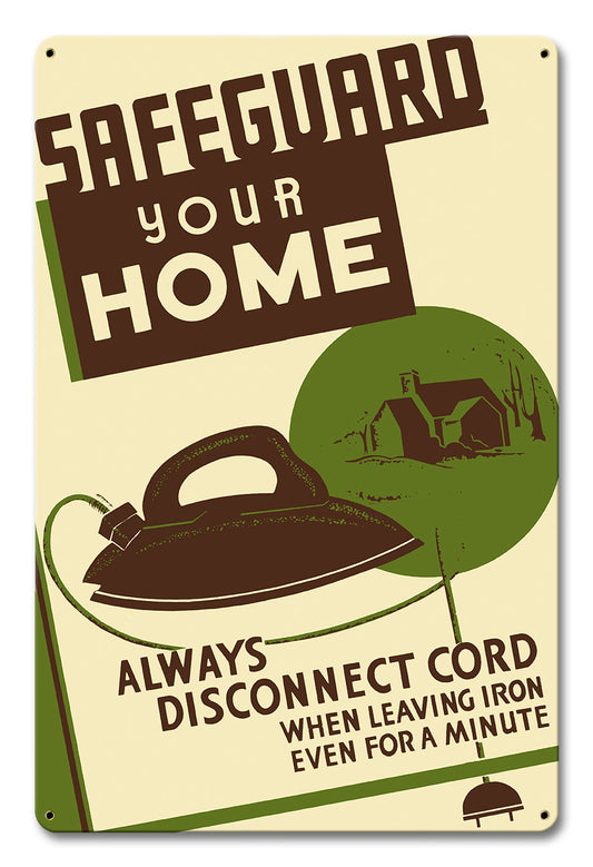Safeguard Your Home 12 X 18 vintage metal sign