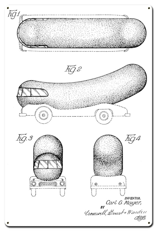 Weinermobile Patent Metal Sign 24in X 36in 