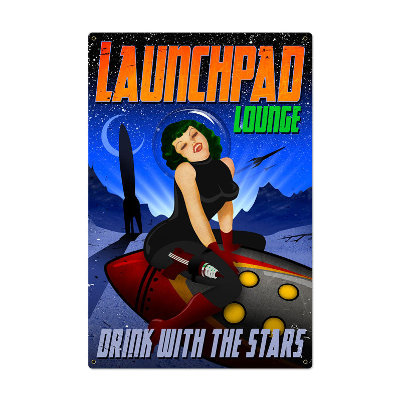 Launchpad Lounge Vintage Sign