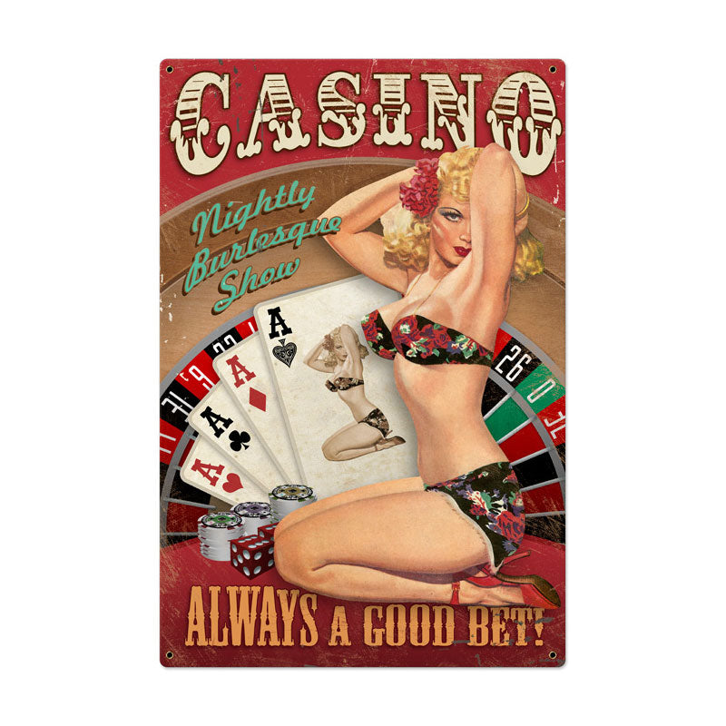 Casino Pinup Vintage Sign