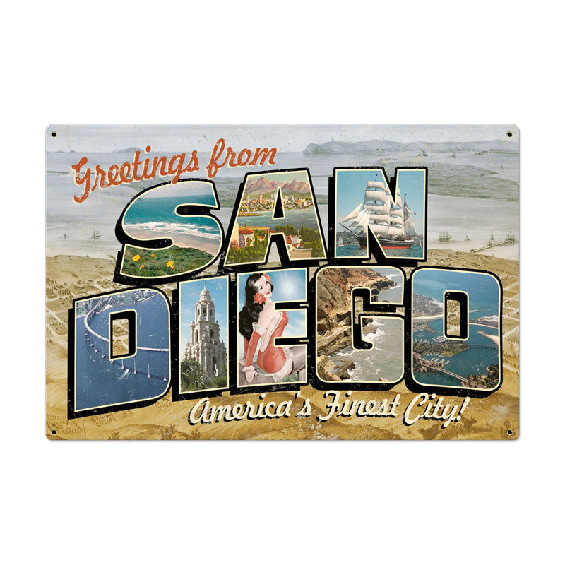 San Diego Postcard Vintage Sign