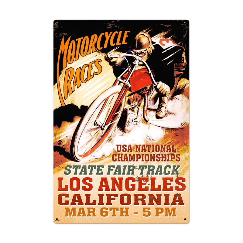 La Motorcycle Race Vintage Sign