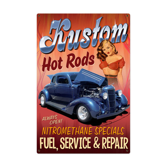 Kustom Hot Rods Vintage Sign