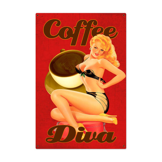 Coffee Diva Vintage Sign