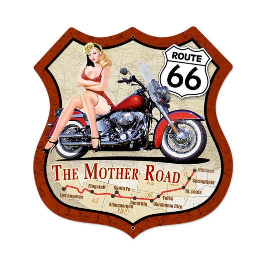 Route 66 Pinup Vintage Sign