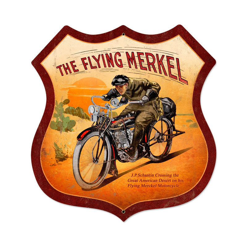 Flying Merkel Vintage Sign