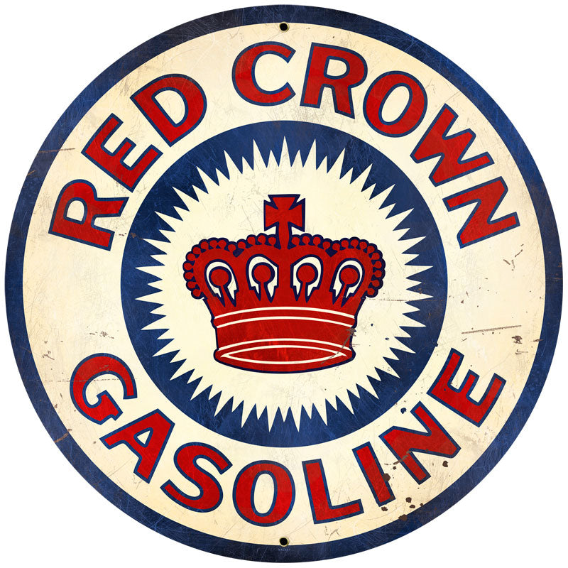 Red Crown Gasoline Vintage Sign