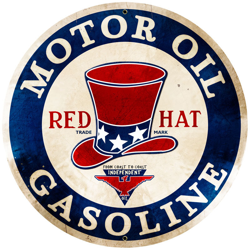 Red Hat Gasoline Vintage Sign