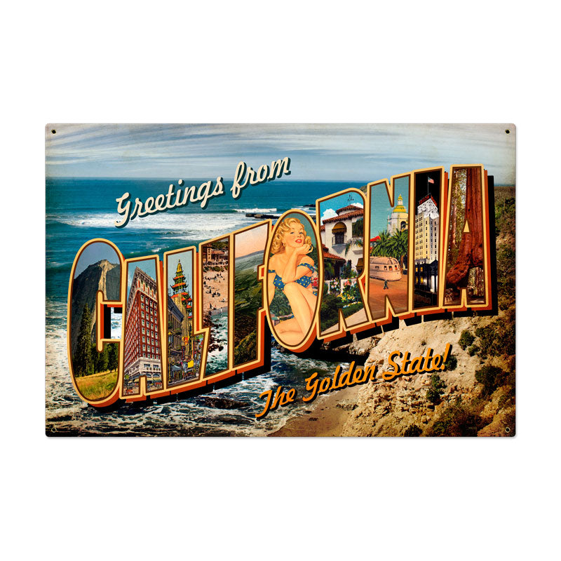 California Postcard Vintage Sign