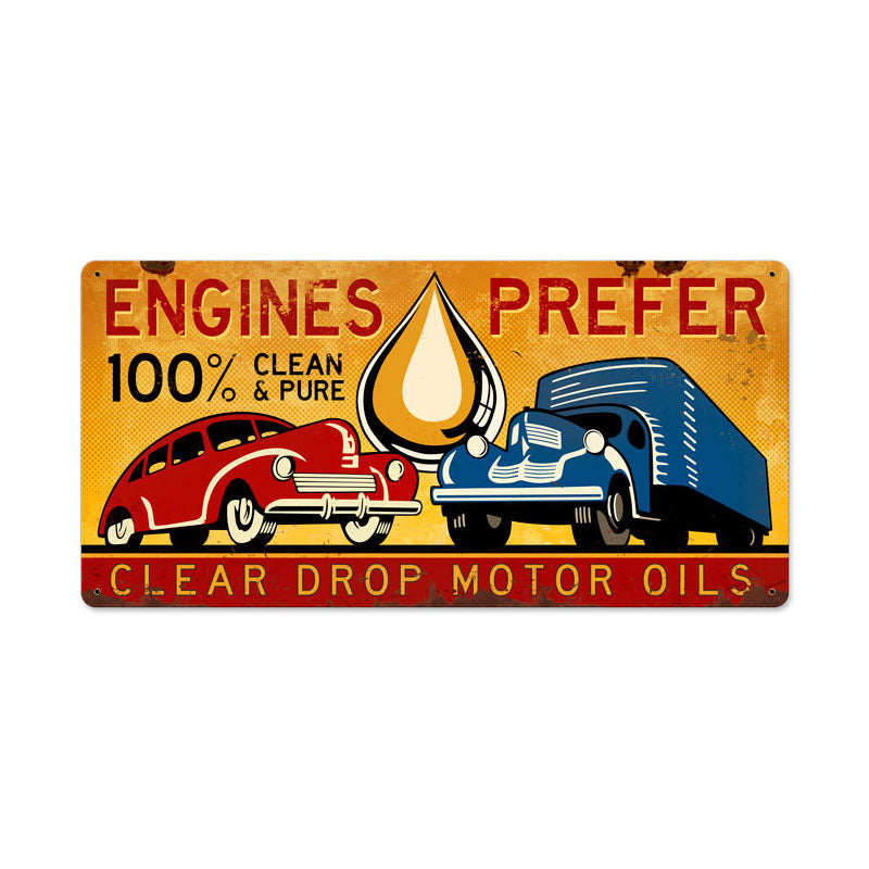 Clear Drop Oil Vintage Sign