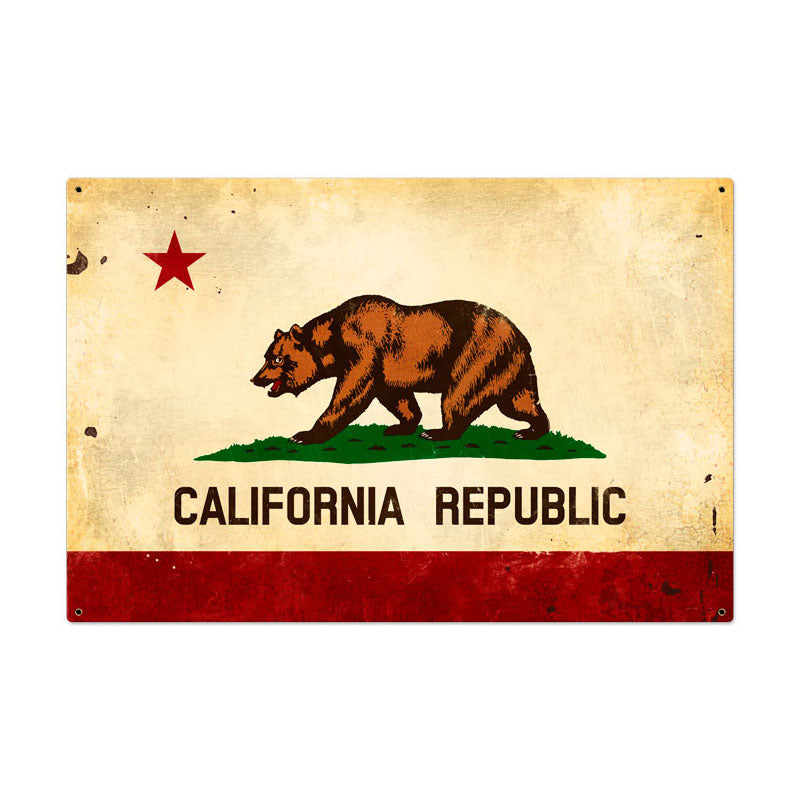 California Flag Vintage Sign