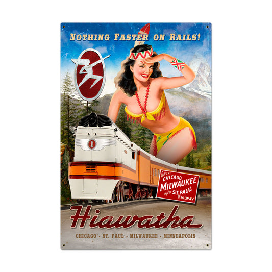 Hiawatha Indian Vintage Sign