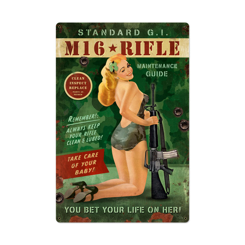 M16 Girl Vintage Sign