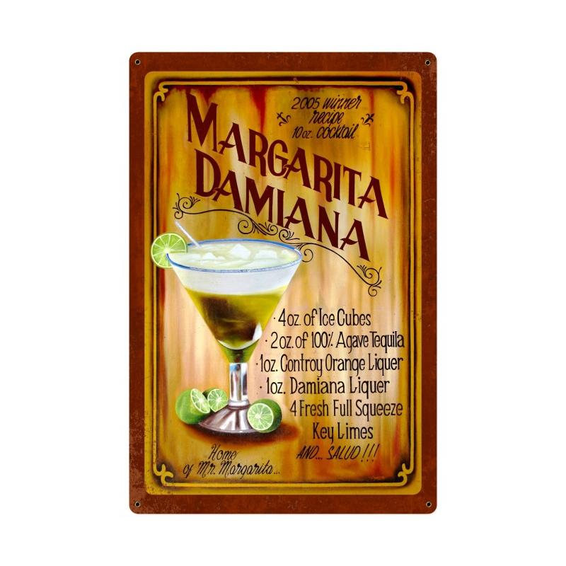 Margarita Damiana Recipe Vintage Sign