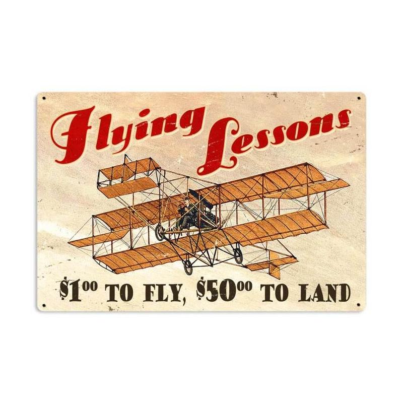 Flying Lessons Vintage Sign