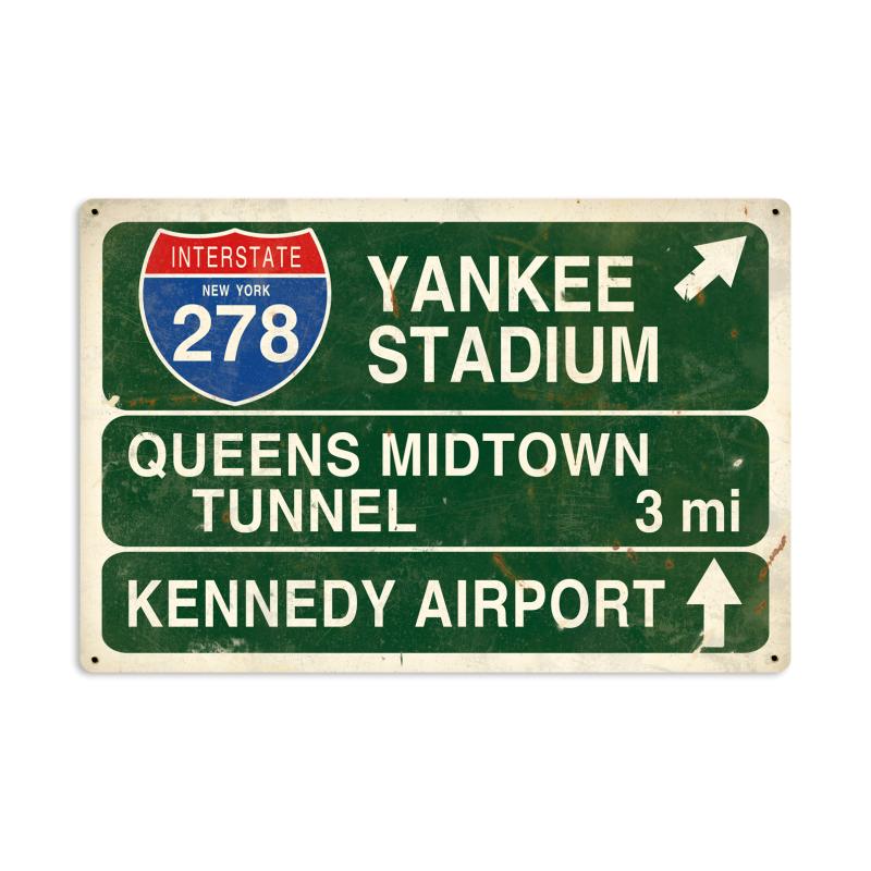 Yankee Stadium Highway Sign Vintage Sign