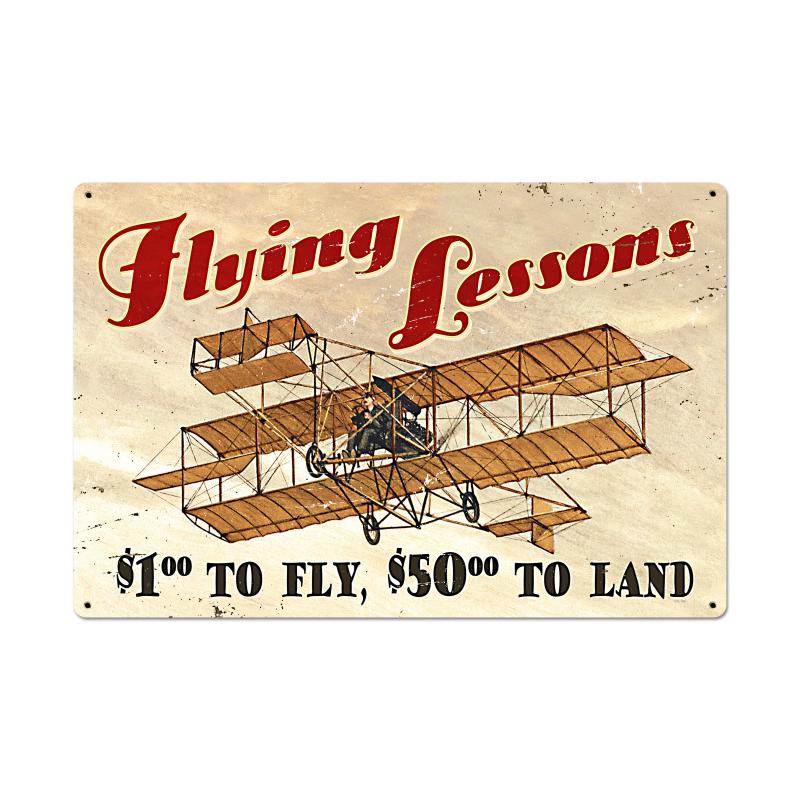 Flying Lessons Vintage Sign