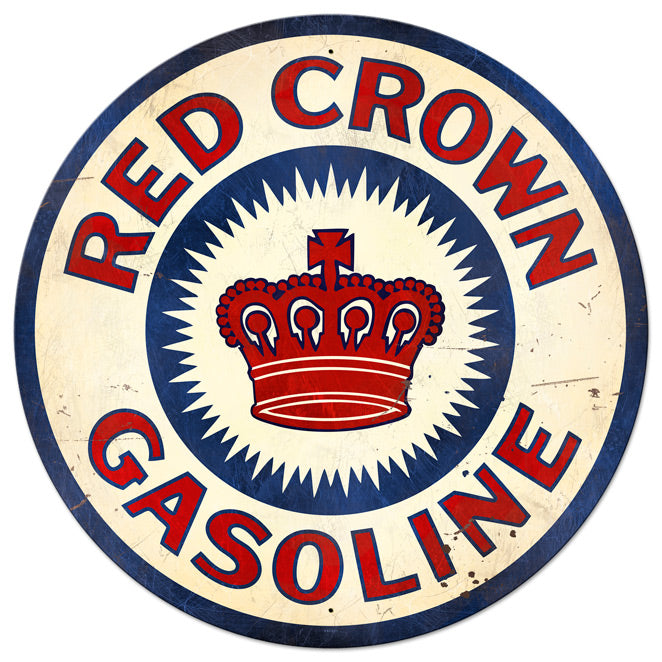 Red Crown Gas XL Vintage Sign
