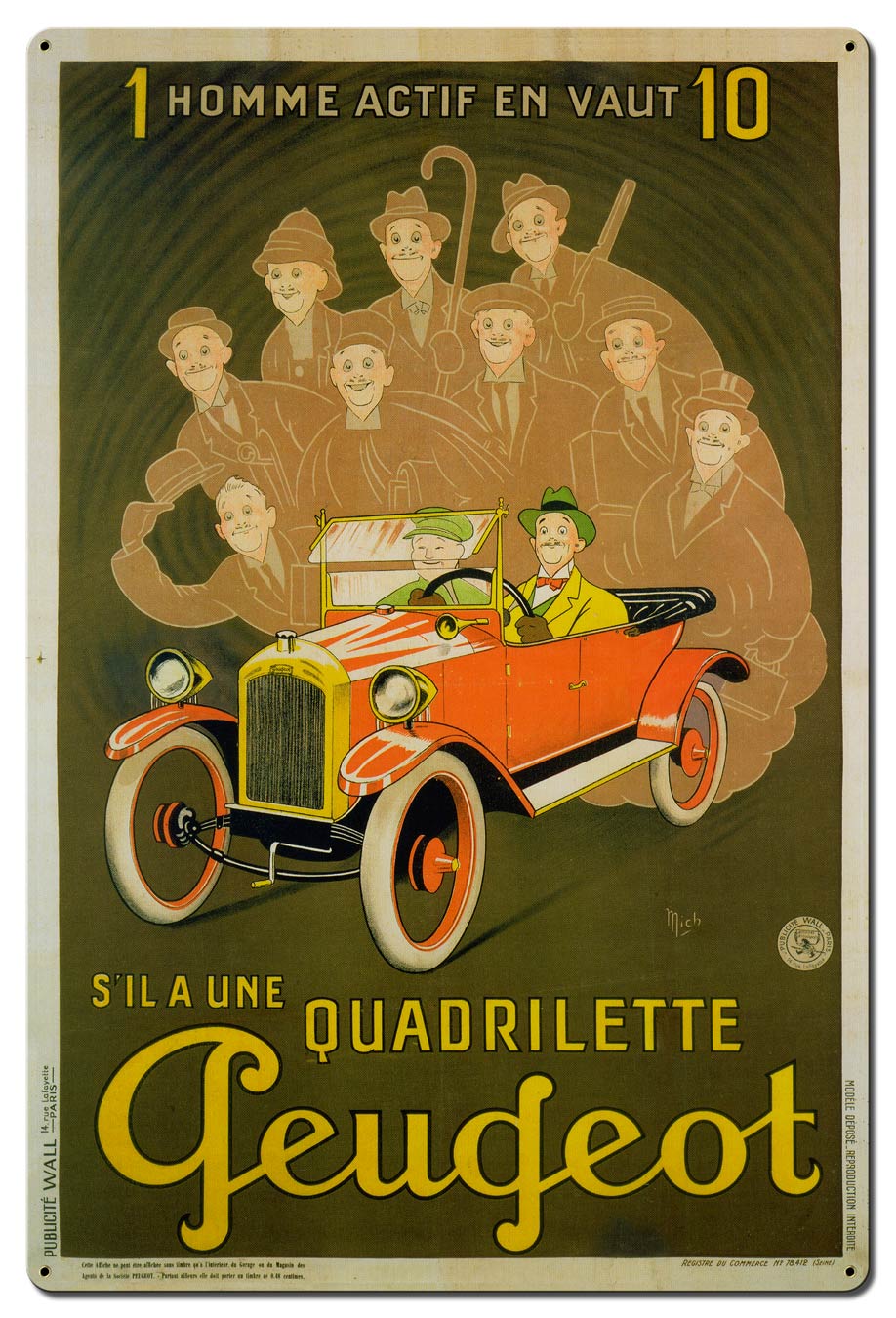 Peugeot Quadrilette Vintage Sign