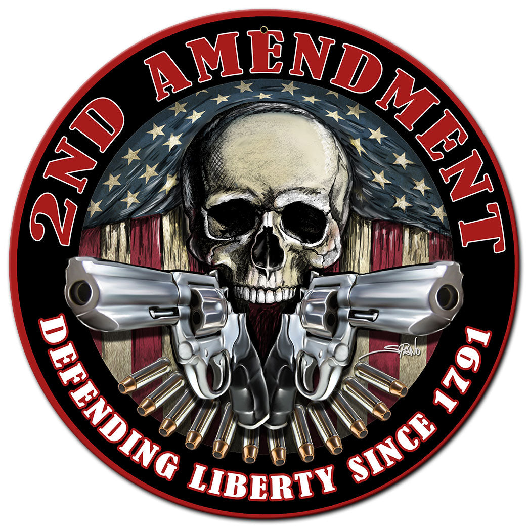 2Nd Amendment Defending Liberty Vintage Sign
